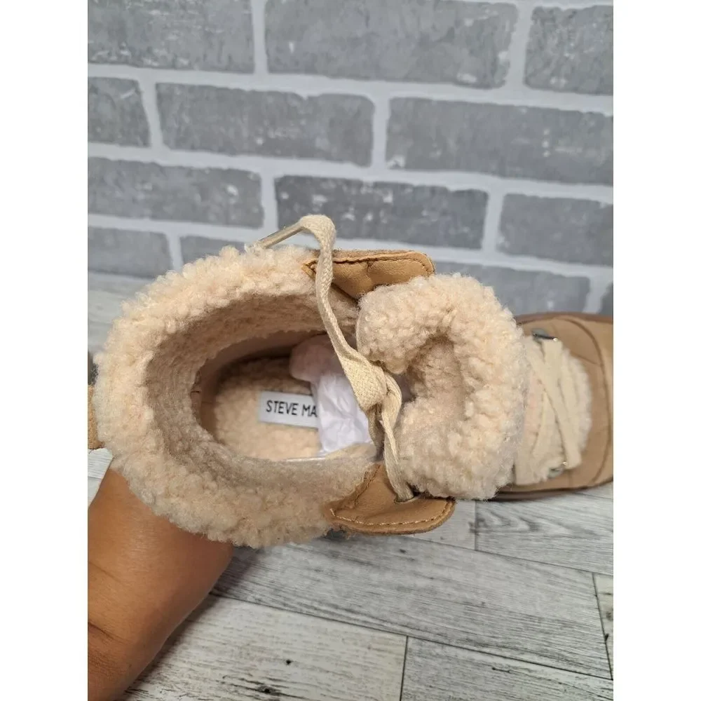Steve Madden Reyen Suede Faux Fur Shearling Cold Weather Lug Sole Platforms Boot